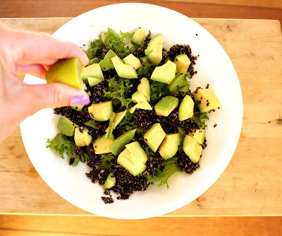 Oppskrift Middagssalat Salat Brokkolisalat Quinoa Avokado Reddiker Vårløk Sommersalat